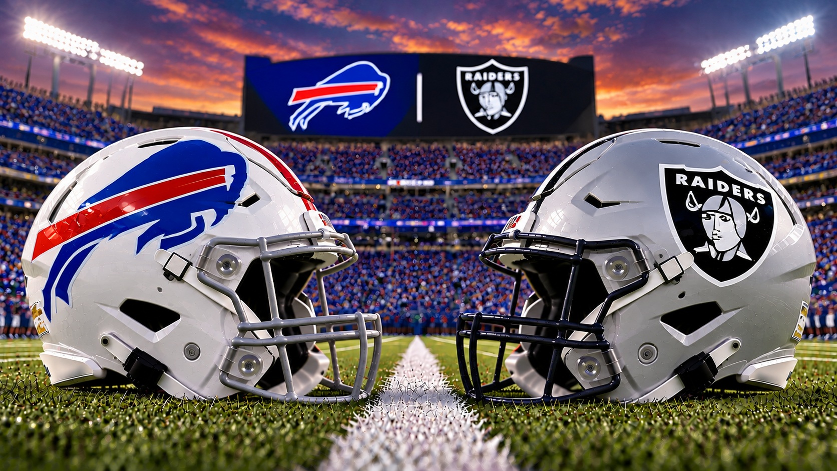 Bills and Raiders Faceoff at Dusk
