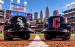Chicago White Sox at Cleveland Guardians AL Division Series Game 1 matchup graphic with moneyline pick and analysis from Joe Jensen
