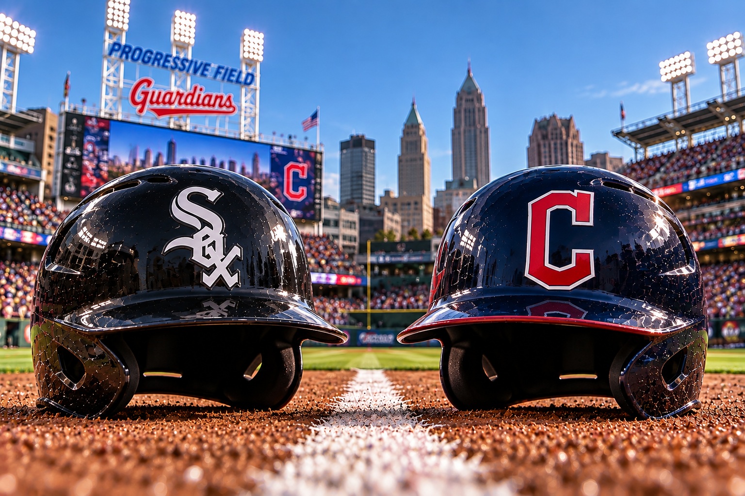 Chicago White Sox at Cleveland Guardians AL Division Series Game 1 matchup graphic with moneyline pick and analysis from Joe Jensen