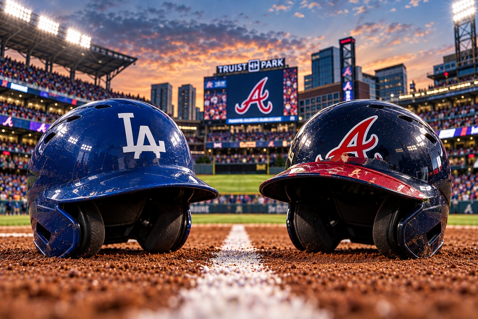 Los Angeles Dodgers at Atlanta Braves NL Division Series Game 3 matchup graphic with total pick and analysis from Joe Jensen