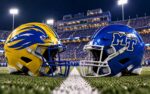 Delaware Fightin’ Blue Hens at Middle Tennessee Blue Raiders college football Week 7 CUSA matchup graphic with total pick and analysis from Joe Jensen