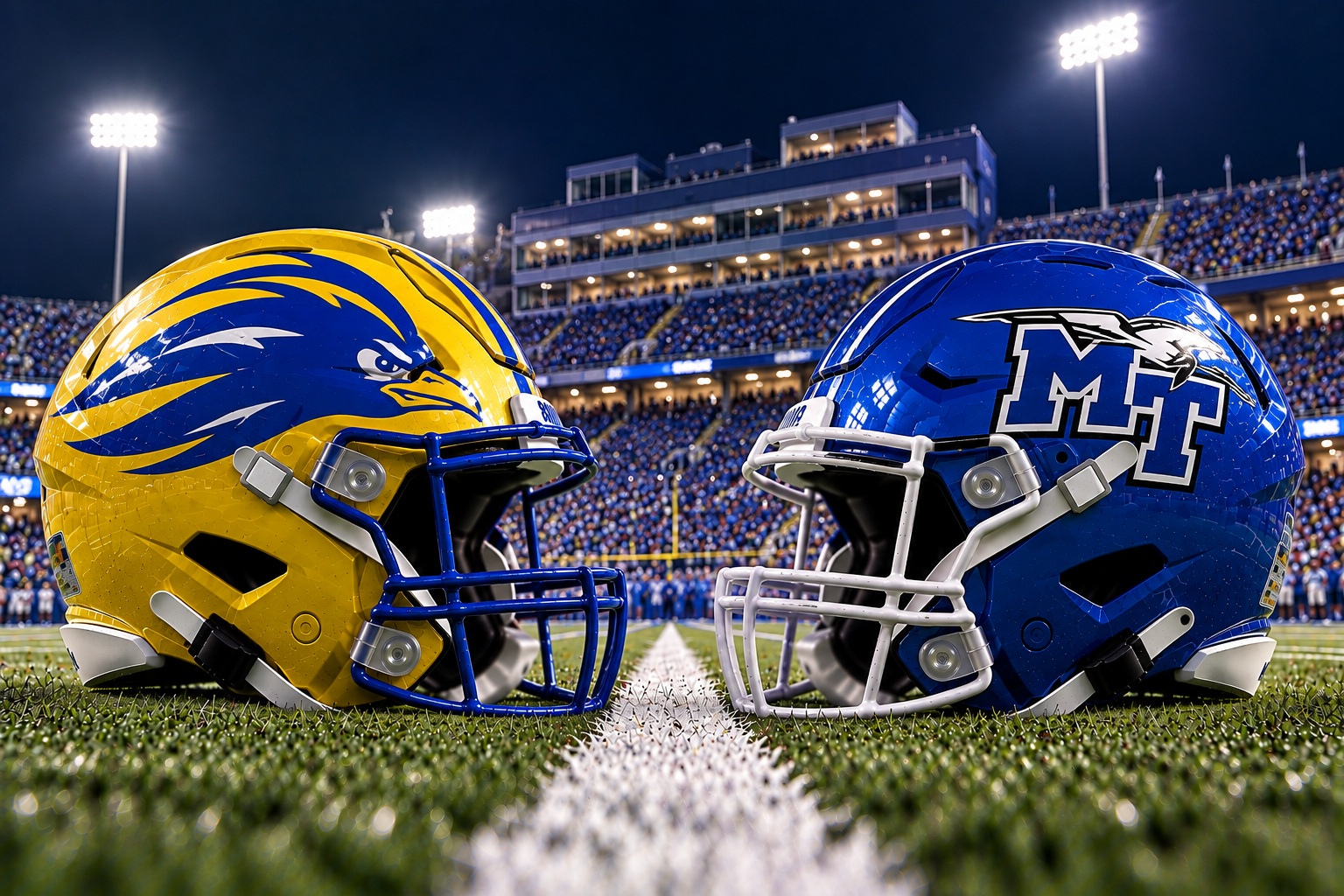 Delaware Fightin’ Blue Hens at Middle Tennessee Blue Raiders Week 7 College Football Pick Delaware Fightin’ Blue Hens at Middle Tennessee Blue Raiders college football Week 7 CUSA matchup graphic with total pick and analysis from Joe Jensen