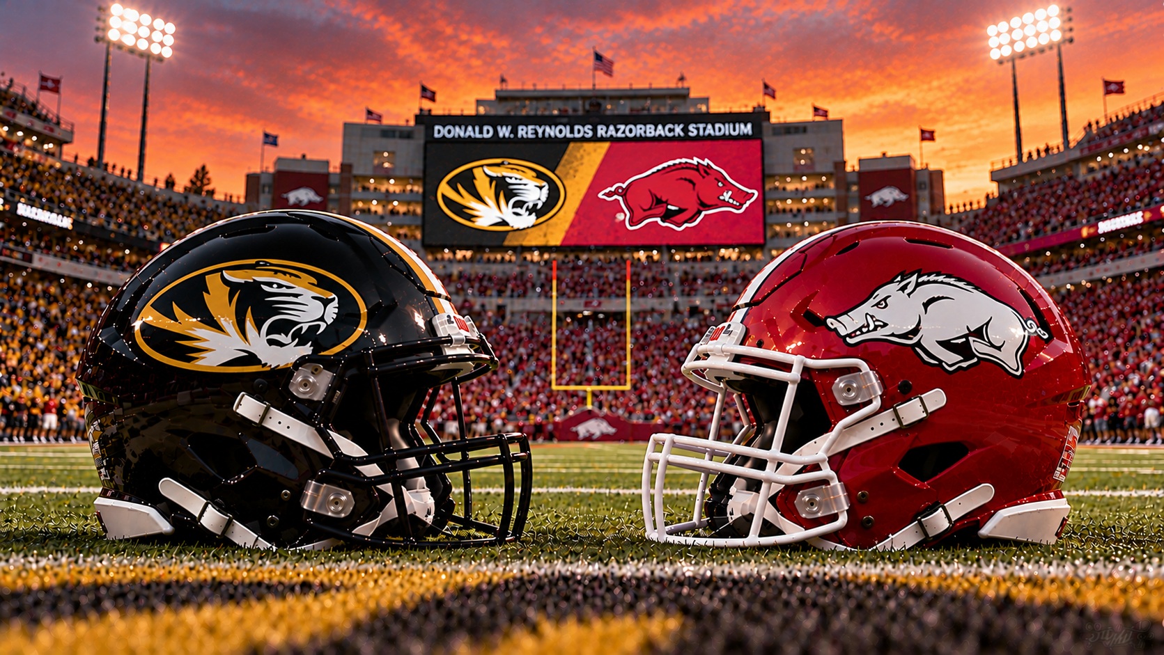 Missouri Tigers at Arkansas Razorbacks Battle Line Prediction