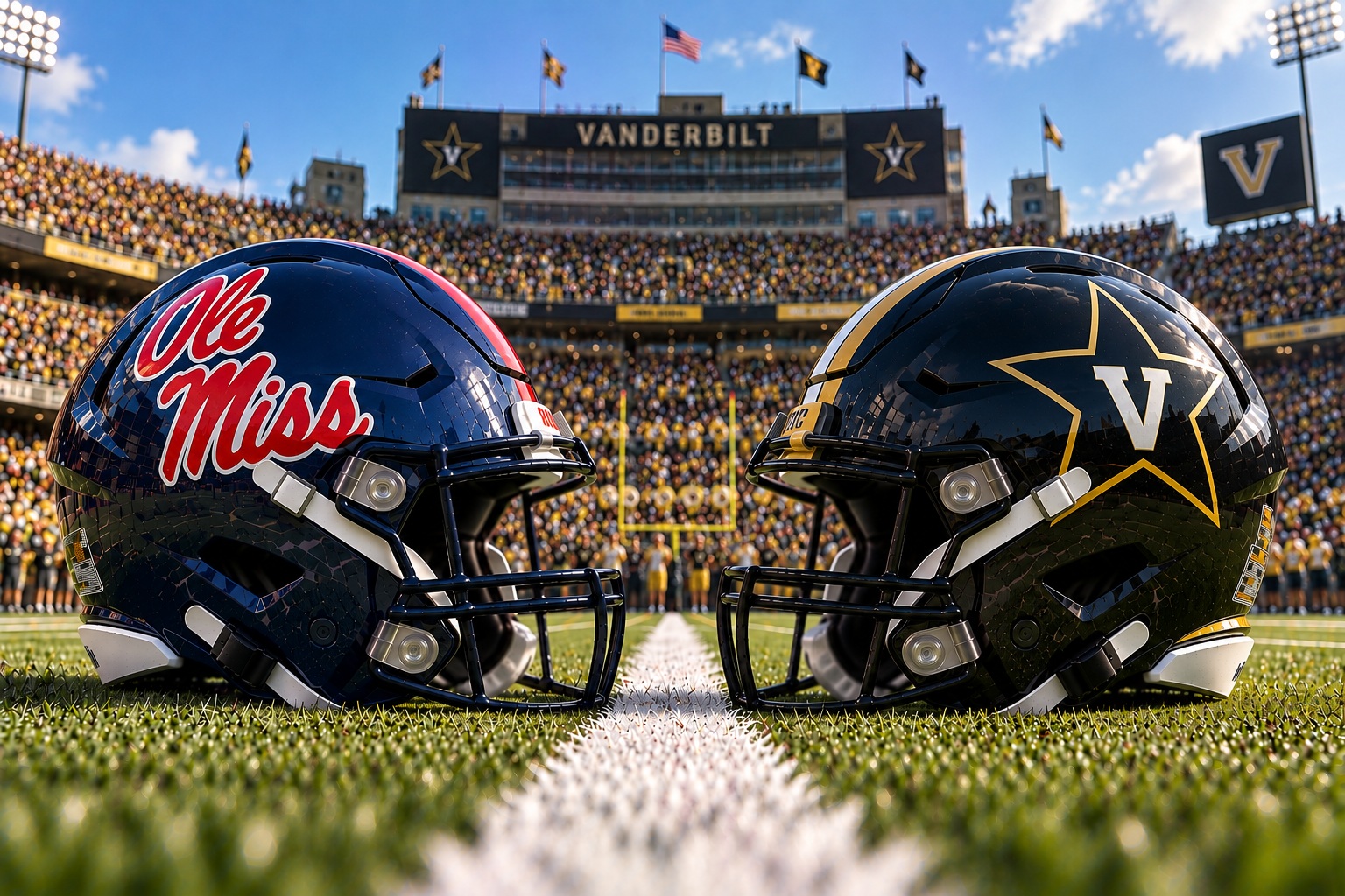 Ole Miss Rebels at Vanderbilt Commodores SEC college football matchup graphic with spread pick and analysis from Joe Jensen