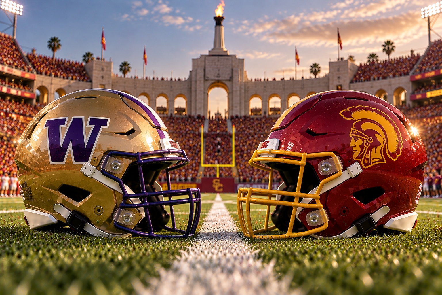 Washington at USC College Football Big Ten Pick Washington Huskies at USC Trojans college football Big Ten matchup graphic with spread pick and analysis from Joe Jensen