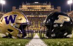Washington Huskies at Purdue Boilermakers college football Week 7 Big Ten matchup graphic with spread pick and analysis from Joe Jensen