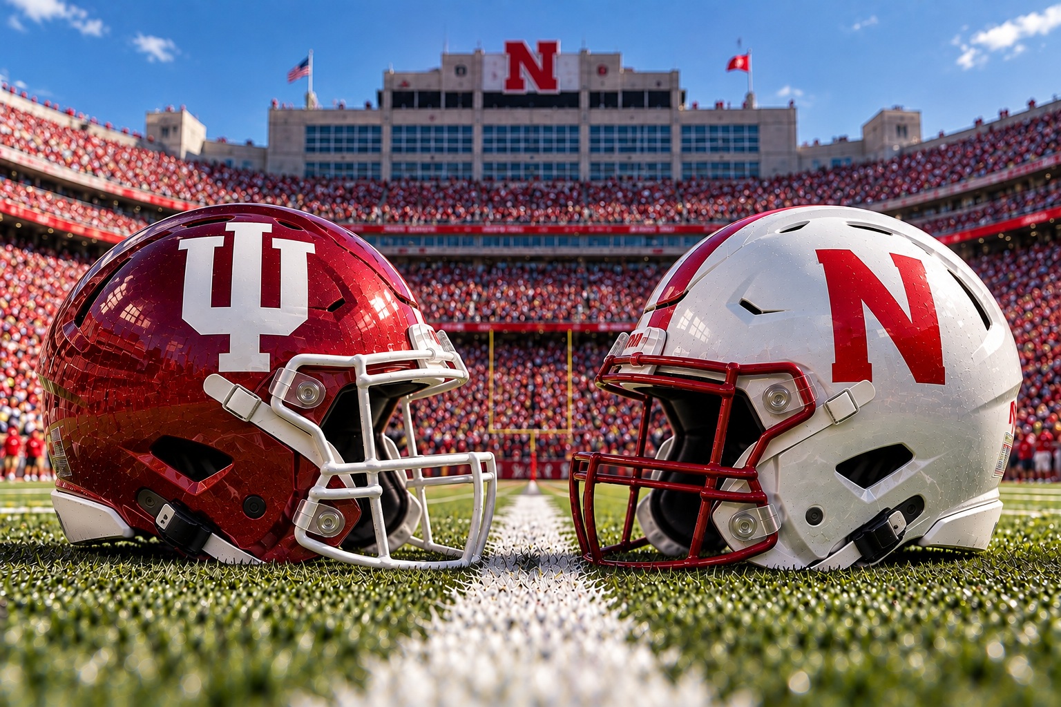 Indiana at Nebraska College Football Big Ten Pick Indiana Hoosiers at Nebraska Cornhuskers college football Big Ten matchup graphic with spread pick and analysis from Joe Jensen