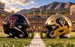 Texas Tech Red Raiders at Colorado Buffaloes college football Big 12 matchup graphic with spread pick and analysis from Joe Jensen