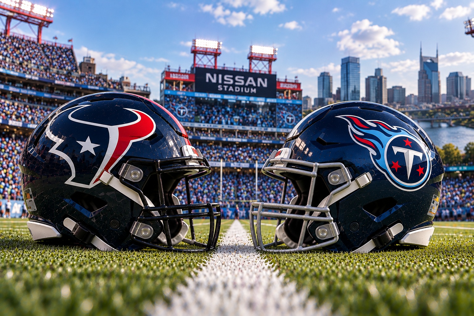Houston Texans at Tennessee Titans NFL Week 5 AFC South matchup graphic with spread pick and analysis from Joe Jensen