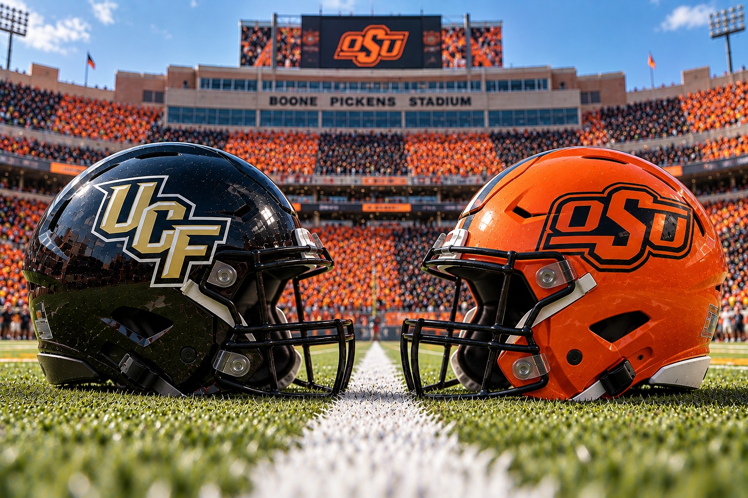 UCF at Oklahoma State College Football Big 12 Pick UCF Knights at Oklahoma State Cowboys college football Big 12 matchup graphic with spread pick and analysis from Joe Jensen